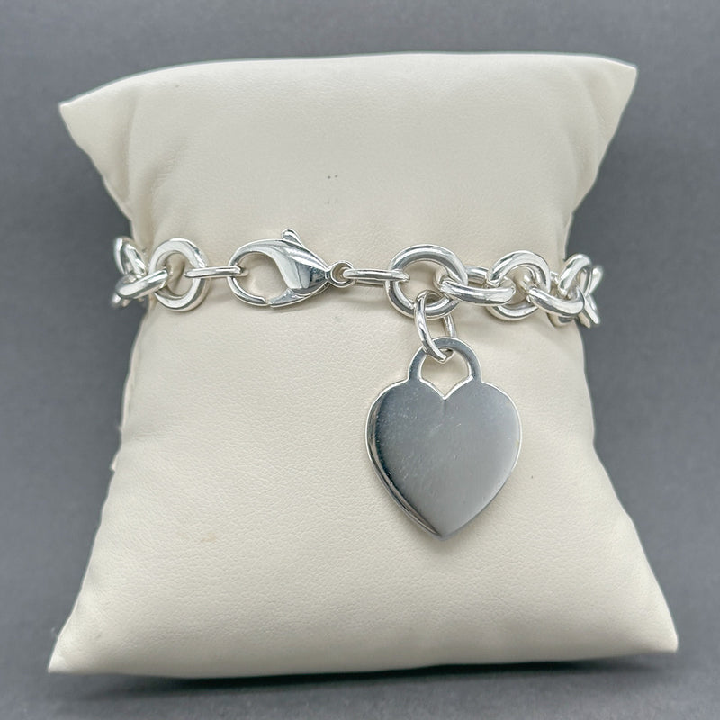 Estate Tiffany & Co. SS Heart Tag Charm Bracelet