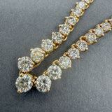 Estate 14K Y Gold 9.93ctw I-J/SI1-I1 Diamond Riviere Tennis Necklace