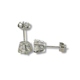 14K W Gold 1.60ctw H/SI1 Diamond Stud Earrings GIA