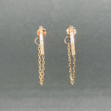 Estate 14K R Gold Bar Stud Earrings