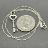 Estate Tiffany & Co. SS Mini Heart Key Pendant