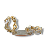 18K Y Gold 0.75ctw G/SI1 Diamond Link Hoop Earrings