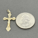 Estate 14K Y Gold 28.60mm Crucifix Pendant
