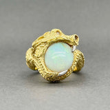 Estate 18K Y Gold 4.61ct Opal Dragon Ring