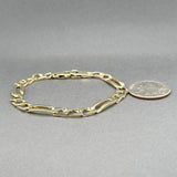 Estate 14K Y Gold 6.56mm Figaro Bracelet