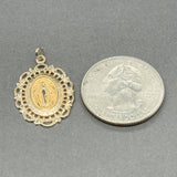 Estate 14K Y Gold Miraculous Medal Pendant