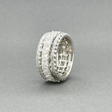 Estate 18K W Gold 8.11ctw G-H/SI1-I1 Diamond Triple Row Eternity Ring