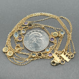 Estate 14K Y Gold 4.13ctw Multi-Gemstone Triple Necklace