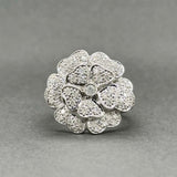 Estate 14K W Gold 0.54ctw H-I/SI2-I2 Diamond Flower Ring