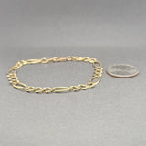 Estate 14K Y Gold 6.9mm Figaro Bracelet