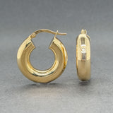 Estate 18K Y Gold 21.5mm Huggie Earrings
