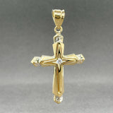 Estate 14K TT CZ Cross Pendant