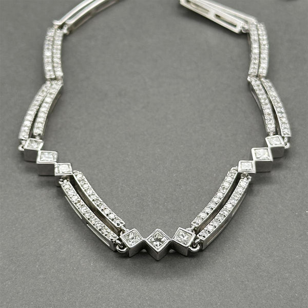 Estate 14K W Gold 4.43ctw Diamond Link Necklace