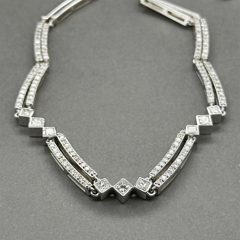 Estate 14K W Gold 4.43ctw Diamond Link Necklace