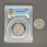 Estate 0.9 Silver 1920 US Standing Liberty Quarter PCGS VG 10 Choice Very Good