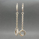 Estate 14K TT Gold Chain Drop Earrings