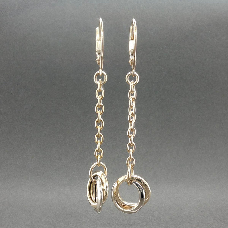 Estate 14K TT Gold Chain Drop Earrings