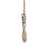 14K Two-Tone 0.18ctw G/SI1 Double Oval Diamond Pendant