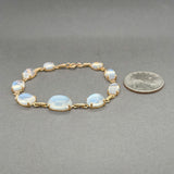 Estate 14K Y Gold Graduated Moonstone Bracelet