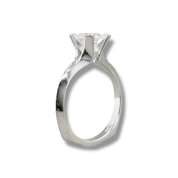 Claude Thibaudeau Monture de fiançailles en or 18 carats et diamants 5,4 mm