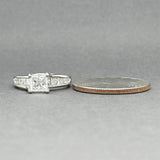 Bague de fiançailles en diamant taille princesse Estate en or 14 carats W 1,58 cttw G/SI2