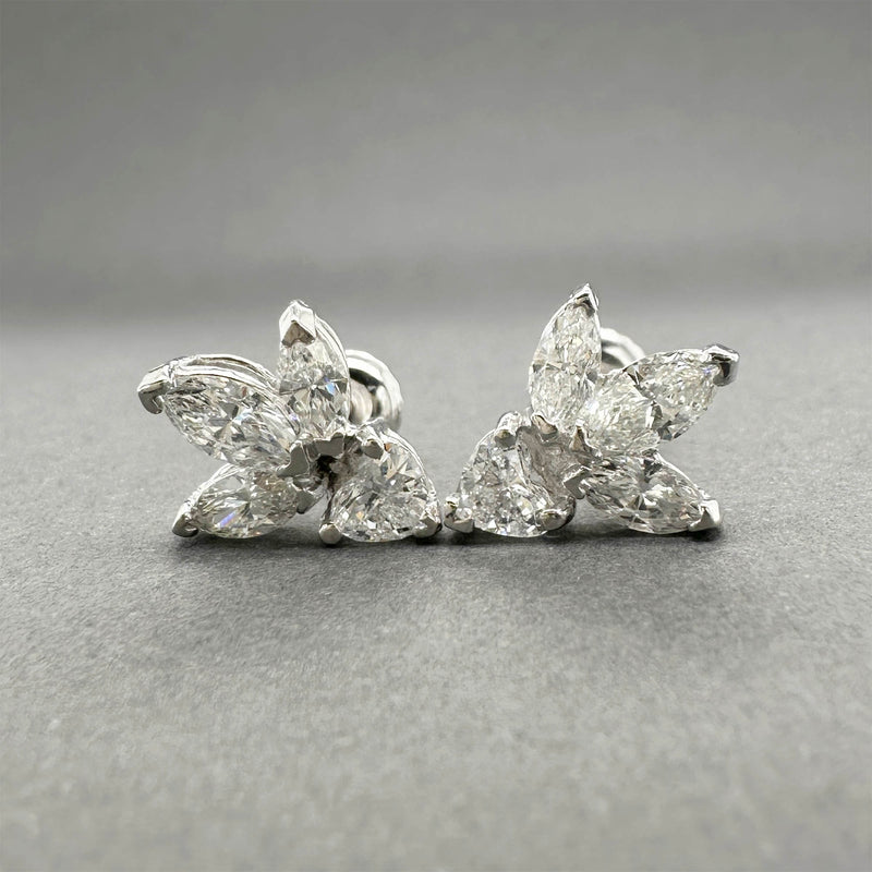 Estate Platinum 1.30ctw F/VS2-SI1 Diamond Stud Earrings
