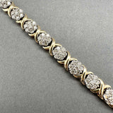 Estate 10K TT Gold 3.99ctw Fancy Brown/I1 Diamond Cluster Bracelet