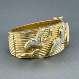 Estate 18K Y Gold 1.97ctw H-I/VS2-SI1 Diamond Seagull Bangle Bracelet