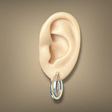 Estate 14K TT Gold Crossover Oval Hoop Earrings