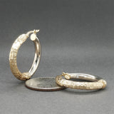 Estate 14K TT Gold 27.58mm Hoop Earrings