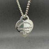 Estate Tiffany & Co. SS Heart Tag 34” Necklace