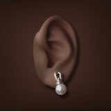 Estate David Yurman SS 18 Pearl Drop Earrings