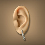 Estate 14K W Gold 0.95ctw H-I/SI1-2 Diamond In/Out Hoop Earrings