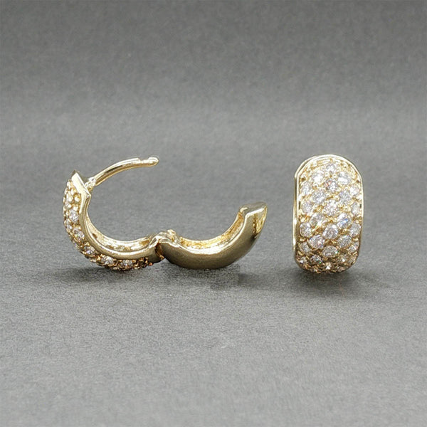 Estate 14K Y Gold 1.07ctw Diamond Huggie Earrings