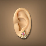 Estate 14K Y Gold 0.86ctw Sapphire & 0.16ctw Diamond Stud Earrings