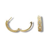 18K Y Gold 0.75ctw G/SI1 Beaded Diamond Hoop Earrings