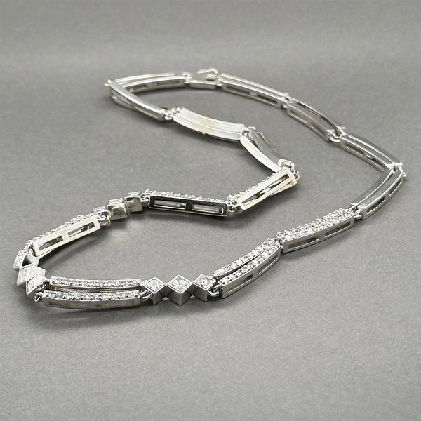 Estate 14K W Gold 4.43ctw Diamond Link Necklace