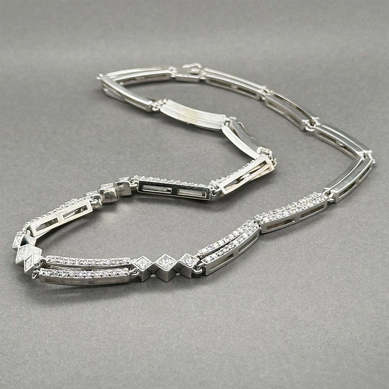 Estate 14K W Gold 4.43ctw Diamond Link Necklace