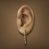 Estate 14K Y Gold Ribbed Hoop Earrings