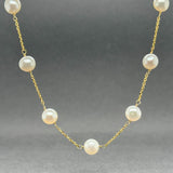 Estate 14K Y Gold Tincup FWP Pearl Necklace