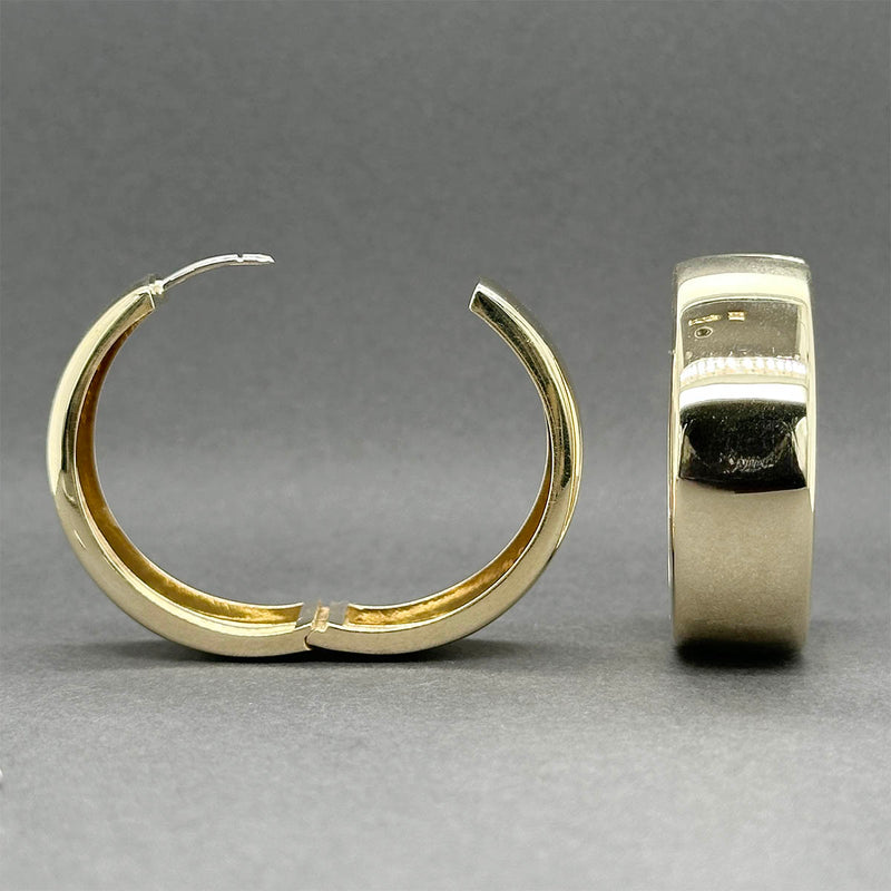Estate 14K Y Gold 37.26mm Wide Hoop Earrings