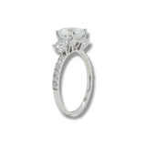 14K W Gold 0.68ctw H/ I1 3 Stone Diamond Engagement Ring Mounting