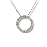 SS 0.50ct F-G/VS2 Lab Created Diamond Circle Pendant with 18" Box Chain