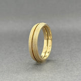 Estate 18K Y Gold 4.35mm Set of 2 Milgrain Rings