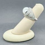 Estate Judith Ripka SS Mabe Pearl & CZ Ring