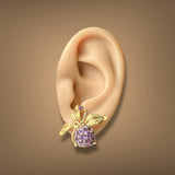 Estate 18K Y Gold 2.36ctw Amethyst Flower Clip On Earrings