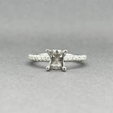 Estate 18K W Gold 0.35ctw H/SI1 & Yellow Diamond Eng. Ring Semi-Mount