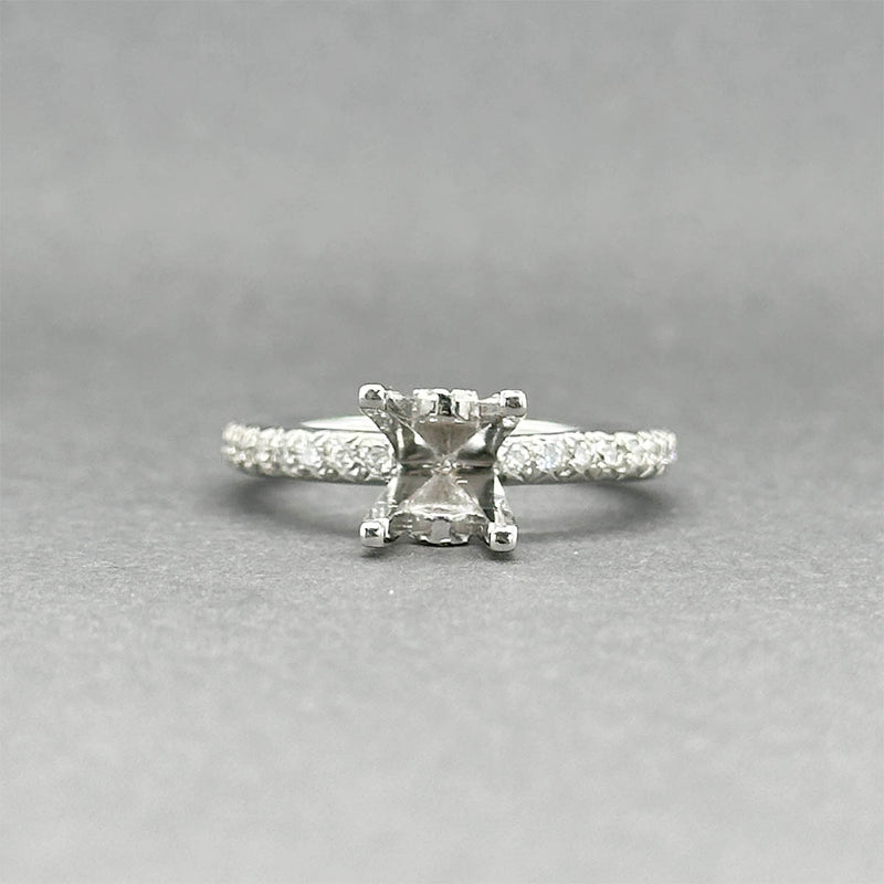 Estate 18K W Gold 0.35ctw H/SI1 & Yellow Diamond Eng. Ring Semi-Mount