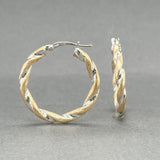 Estate 14K TT Gold 27.4mm Twisted Hoop Earrings