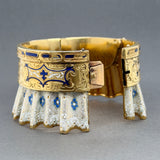 Estate Victorian 18K Y Gold 0.59ctw J/I1-2 Diamond Lace Bangle Bracelet